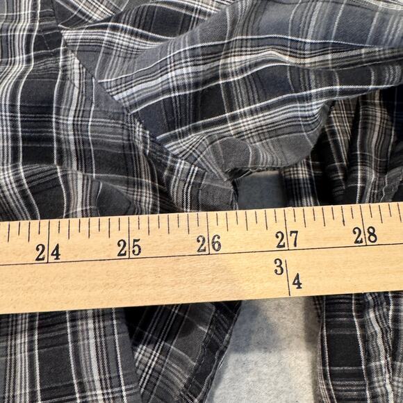 Levi's Western Pearl Snap Long Sleeve Shirt Mens XXL Gray Plaid Cotton - Picture 8 of 13
